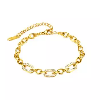 Модные высококачественные ювелирные изделия из титановой стали, универсальный браслет из нержавеющей стали с бриллиантами и ветром для женщин