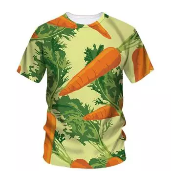 Модные забавные деликатесные футболки с рисунком моркови для мужчин и женщин, летние футболки для отдыха с коротким рукавом и круглым вырезом S