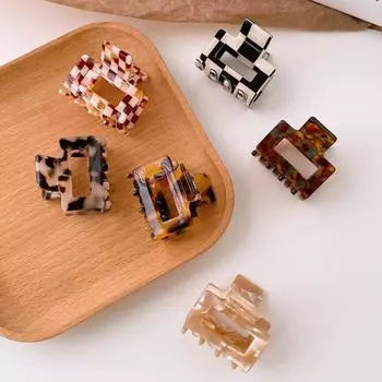 Модные заколки для волос для женщин из ацетата, красочные клетчатые маленькие заколки-коготь, заколки для волос для девочек, аксессуары для волос 2022 года, новинка