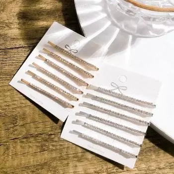 Модные заколки для волос из металлического сплава с блестящими стразами для женщин, аксессуары, простые заколки для волос золотого, серебряного цвета, заколки для волос для девочек, ювелирные изделия