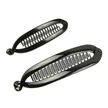 Модные заколки для волос в форме рыбки, однотонные, простые, в форме банана, для женщин и девочек, волнистые гребни, заколки для волос, зажимы для кос Silver 11cm