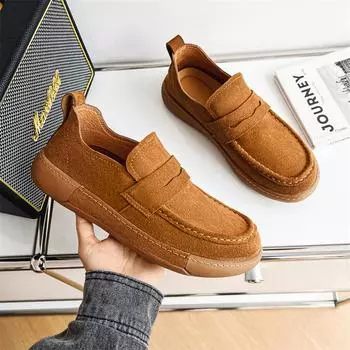Модные замшевые кожаные мужские туфли, легкие мужские лоферы, роскошные брендовые мужские туфли без застежек, модные стильные туфли для отдыха и прогулок на плоской подошве, мокасины 38 серый