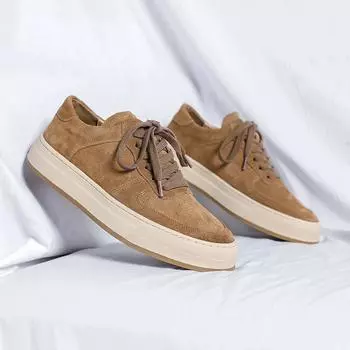 Модные замшевые кожаные туфли Me Shoes Высококачественная мужская повседневная обувь Универсальные нескользящие кроссовки Модная обувь для скейтборда Мужская вулканизированная обувь 38 коричневый