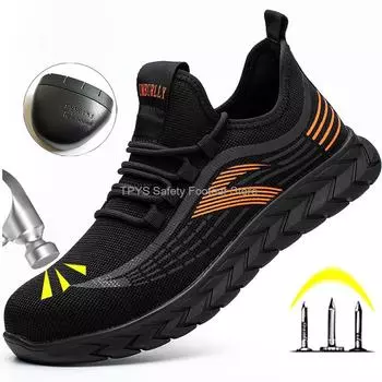 Модные защитные ботинки с защитой от проколов, мужские рабочие ботинки со стальным носком, рабочие ботинки с защитой от ударов, мужские защитные ботинки, промышленная обувь 36-48 36