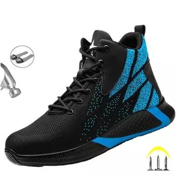 Модные защитные рабочие ботинки для мужчин, неразрушимые кроссовки с защитой от проколов, стальной носок, высококачественная обувь для строительной промышленности 37 красный