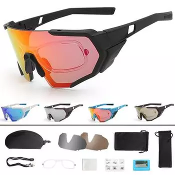 Модные защитные солнцезащитные очки для верховой езды, поляризационные спортивные мужские велосипедные очки с лобовым стеклом