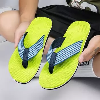 Модные зеленые мужские шлепанцы, тапочки для дома и отдыха на пляже, удобные и мягкие повседневные шлепанцы для мужчин на плоской подошве 39
