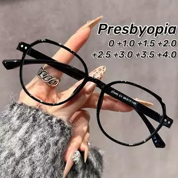 Модные зеленые очки для женщин с пресбиопией, ультралегкие нестандартные очки для чтения с большой оправой, очки для макияжа с защитой от синего света 0 серый