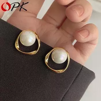Модные жемчужины OPK женские свадебные украшения роскошные серьги для женщин серьги-подвески