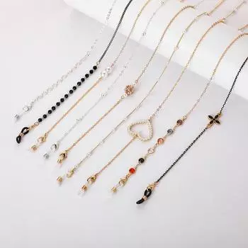 Модные жемчужные цепочки-маски, цепочка для очков для женщин, металлические ремешки для солнцезащитных очков в стиле ретро, держатель для шнура, шейный ремешок