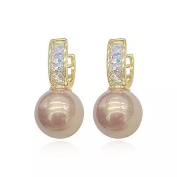 Модные жемчужные серьги для женщин, серебряные иглы с фианитом, женские модные короткие серьги из бисера, роскошные ювелирные изделия