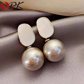 Модные жемчужные серьги OPK женские свадебные украшения роскошные серьги для женщин серьги-капли