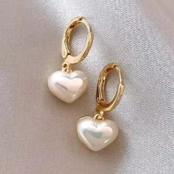 Модные жемчужные серьги с высококачественным покрытием, маленькие и прозрачные серьги в форме сердца для женщин золотой