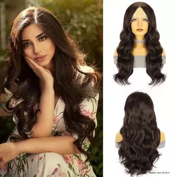 Модные женщины с длинными вьющимися волосами 26inch чёрный