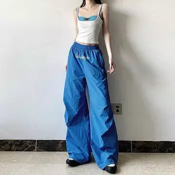 Модные женские эластичные брюки с высокой талией и буквенным принтом, свободные повседневные уличные модные простые универсальные тканые брюки, комплект жилетов L