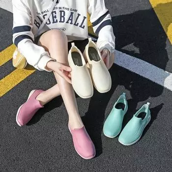 Модные женские элегантные непромокаемые туфли с неглубоким носком, модные короткие противоскользящие водонепроницаемые кухонные рабочие прочные повседневные туфли класса люкс 36 зелёный