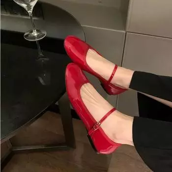 Модные женские балетки Мэри Джейн женские балетки с круглым носком глянцевые кожаные балетки женские танцевальные балетки для вечеринок, балов, свадебные туфли 38 чёрный