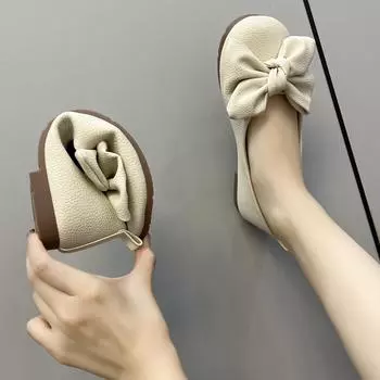 модные женские балетки на тонкой подошве, складные, женские туфли для путешествий в отель, широкие женские туфли с бабочкой, женские ортопедические туфли 35 чёрный