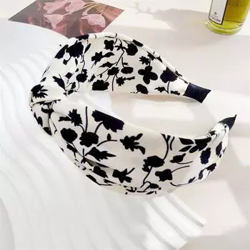 Модные женские белые черные повязки на голову с цветочным принтом для дам и девушек, повседневные аксессуары для волос