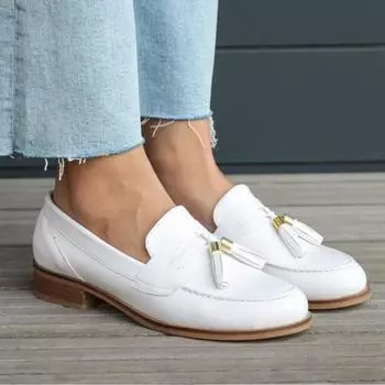 Модные женские белые оксфорды