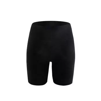 Модные женские бесшовные трусики с высокой талией, утягивающие бедра, трусы-боксеры, защитные шорты, дышащее нижнее белье для коррекции фигуры и похудения M чёрный