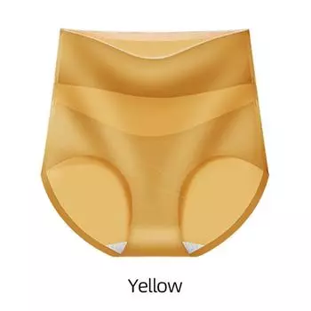 Модные женские бесшовные трусики с высокой талией, дышащее нижнее белье из ледяного шелка, эластичные утягивающие трусы с кружевом, прозрачные трусы M бежевый