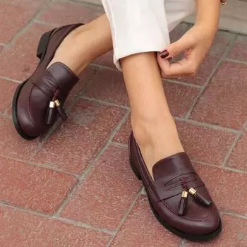 Модные женские бордовые оксфорды