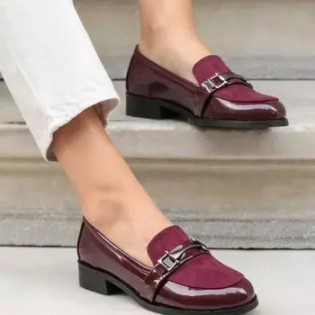 Модные женские бордовые оксфорды