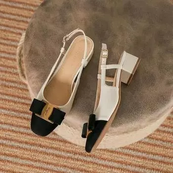Модные женские босоножки Элегантные женские туфли на высоком каблуке Туфли-мюли с пряжкой на носке Туфли-мюли на толстом каблуке Туфли-босоножки на платформе Туфли для женщин 35