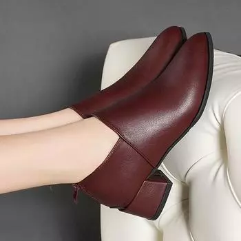 Модные женские босоножки на квадратном каблуке, женская обувь, осень 2024, новые черные ботильоны, туфли на среднем каблуке, туфли-лодочки в стиле ретро Botas Mujer 34