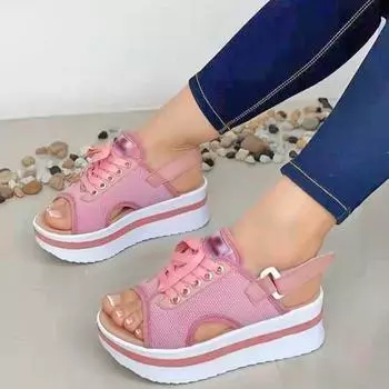 Модные женские босоножки на плоской подошве с открытым носком, повседневные босоножки на платформе, удобные дизайнерские босоножки на высоком каблуке для женщин, Zapatos De Mujer 43 белый