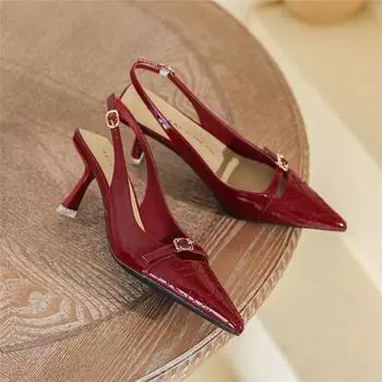 Модные женские босоножки на шпильках, остроносые, однотонные, женские, лакированные, однотонные, модные, простые, универсальные, женские туфли, осенняя пора 34 покинуть белый