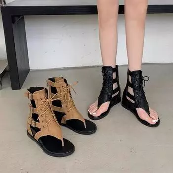 Модные женские босоножки на танкетке с удобным разделителем пальцев 36 бежевый