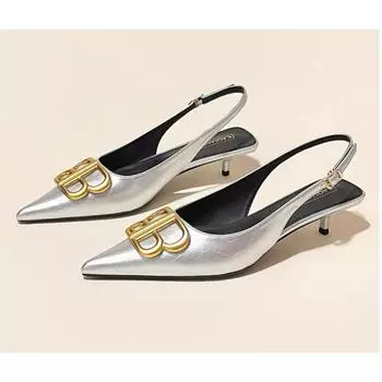 Модные женские босоножки с металлической отделкой, дизайнерские женские летние новинки 2024 года, повседневные однотонные вечерние платья, женские туфли на каблуках 35 серебряный