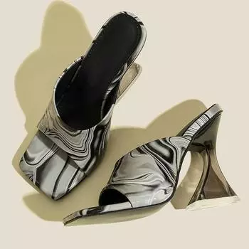 модные женские босоножки с открытым носком на высоком каблуке сандалии разноцветные летние туфли для женщин туфли на каблуках элегантные женские туфли на каблуке женские 36