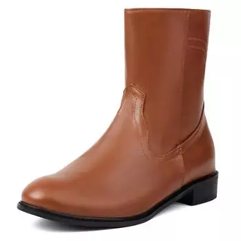 Модные женские ботильоны 2024 года, зимняя обувь, черные, коричневые, короткие сапоги для верховой езды, обувь на низком каблуке, женская обувь для вечеринок, большой размер 48, комфорт 38 чёрный