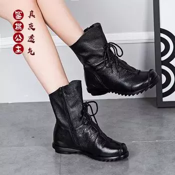 Модные женские ботильоны большого размера, осенние туфли на низком каблуке, повседневные женские короткие ботинки на платформе, модная женская обувь на шнуровке 698 4 красный