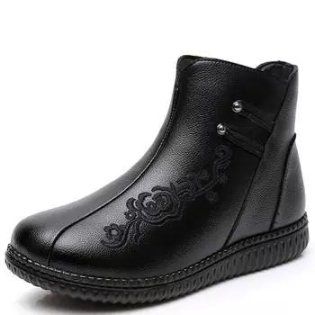 Модные женские ботильоны из натуральной кожи, зимняя плюшевая женская обувь, модные винтажные туфли-оксфорды на плоской подошве, женские туфли-лодочки, женская обувь по акции 35 чёрный