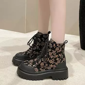 модные женские ботильоны на платформе для мотоциклистов, зимние новые туфли на высоком каблуке 2025 года, новые трендовые туфли на плоской подошве, повседневные кроссовки Chelsea, зимние ботинки Mujer 35 золотой