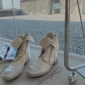 Модные женские ботильоны на платформе из кожи со шнуровкой по бокам, женские нескользящие туфли с ремешками ручной работы 2024 года, ботильоны для женщин 35
