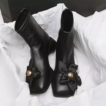 Модные женские ботильоны с цветочным принтом и квадратным носком, массивные кожаные туфли для женщин, тренд 2024 года, зимние ботинки на низком каблуке, модная новая женская обувь на молнии 35 хаки