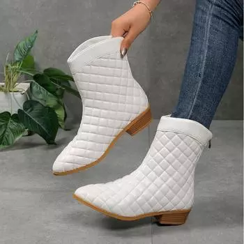 модные женские ботильоны с острым носком массивные туфли 2025 зима новый тренд дизайнерские повседневные зимние ботинки гладиаторские туфли челси молния ботинок 36 чёрный