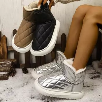 Модные женские ботинки 2024 года, новые зимние теплые плюшевые зимние ботинки для женщин, повседневная модная удобная обувь на платформе для женщин Botas De Mujer 36 хаки