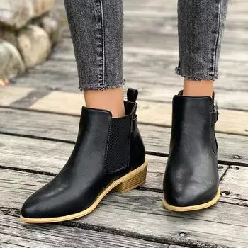 модные женские ботинки челси на плоской подошве, зимняя дизайнерская обувь 2024 года, новинка, модные туфли для вечеринок, сексуальное платье для прогулок, трендовые женские туфли 36 чёрный