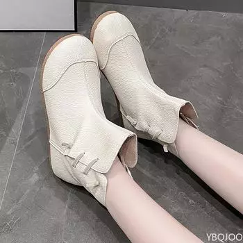 Модные женские ботинки, короткие ботинки с плоской подошвой, осенние, новые, мягкая подошва, ретро, индивидуальность, простые, удобные, противоскользящие, трендовые, модные ботинки 36