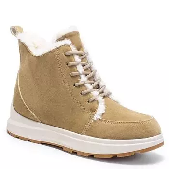 модные женские ботинки модная женская обувь ботинки на платформе для женщин меховые теплые туфли на шнуровке для женщин зимняя обувь на плоской подошве Botas Mujer 36 хаки