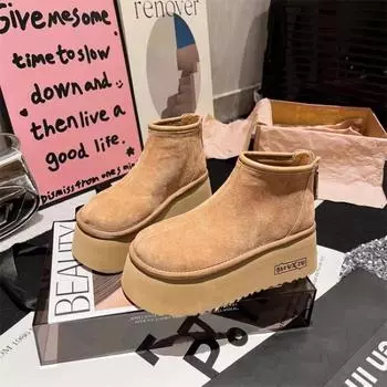 Модные женские ботинки, новые ботильоны на платформе с леопардовым принтом, женские дизайнерские повседневные туфли на плоской подошве, короткие плюшевые хлопковые туфли, трендовые теплые зимние ботинки 35 цветной печати леопарда