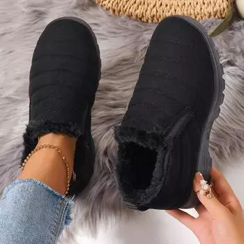 Модные женские ботинки унисекс зимние водонепроницаемые уличные зимние ботинки женские повседневные плюшевые удобные туфли для женщин Botas De Mujer 36 чёрный