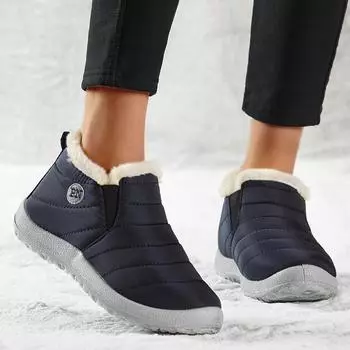 модные женские ботинки зимние туфли на плоской подошве женские туфли на платформе слипоны мягкие женские ботинки ботильоны водонепроницаемые меховые ботинки женские зимние ботинки женские 35