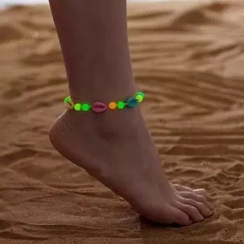 Модные женские браслеты на щиколотку в стиле бохо разноцветный